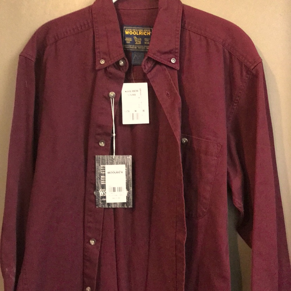 Woolrich Twill long sleeve burgundy shirt